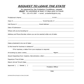 Request to Leave State